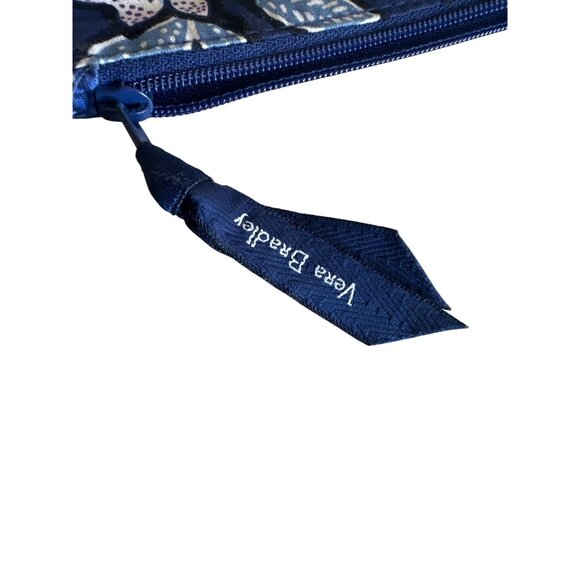 Vera Bradley Floral ID Case With Zip Closure & Key Ring Blue - Picture 3 of 4